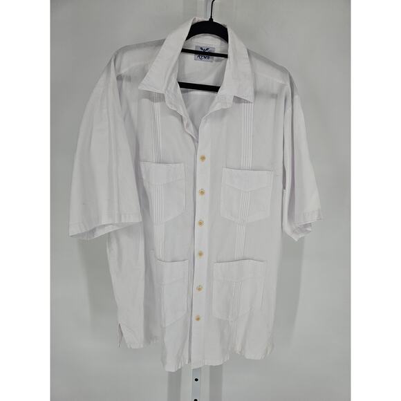 Vtg Ayme Shirt Mens XXL Embroidered Aztec Guayabera Short Sleeve Button Up - Picture 1 of 3